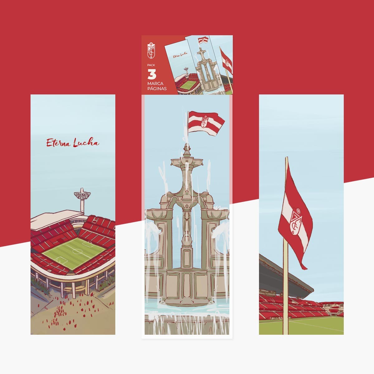 Pack 3 Marca Página Granada CF